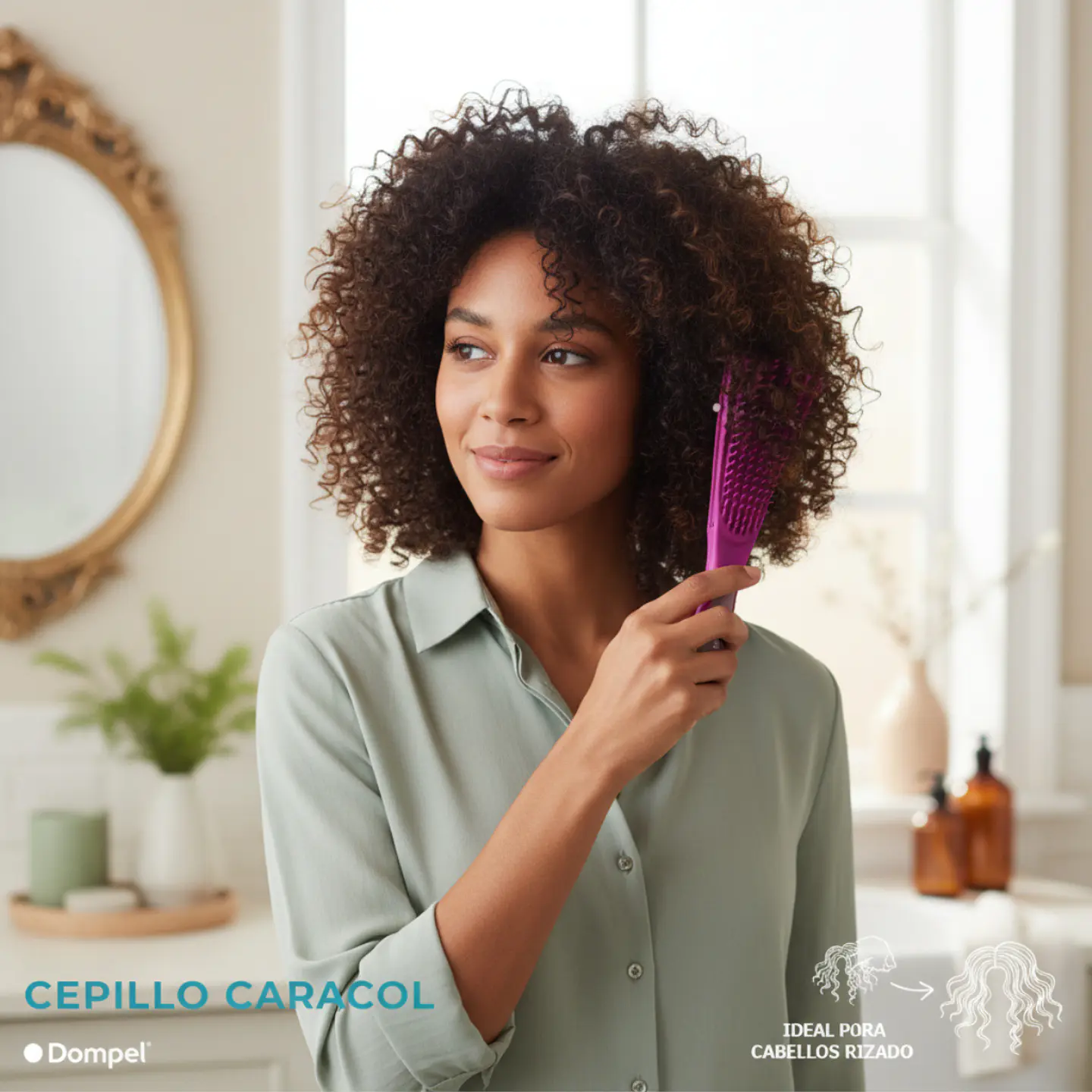 Cepillo Caracol Dompel Ondulada, Rizada y afro 10