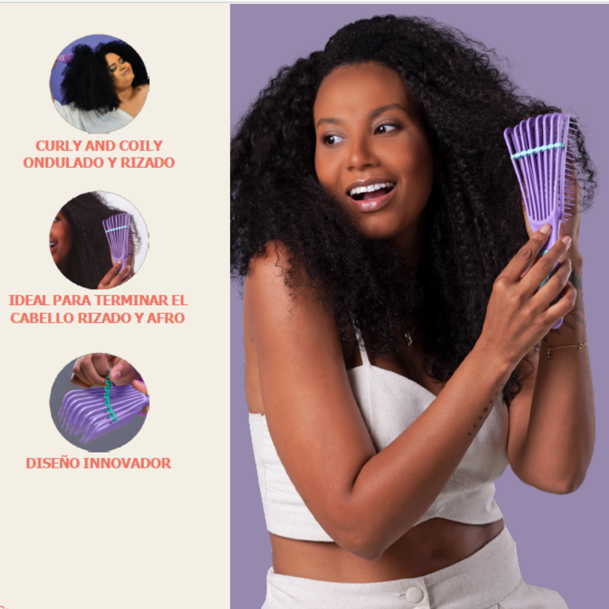 Cepillo Caracol Dompel Ondulada, Rizada y afro 13