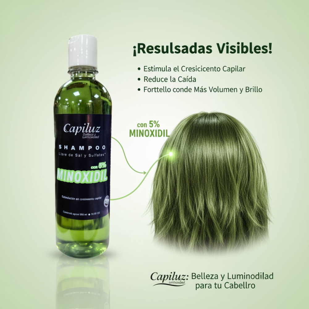 Shampoo Capilar 5% Densidad Y Engrosamiento Capiluz 500ml 8