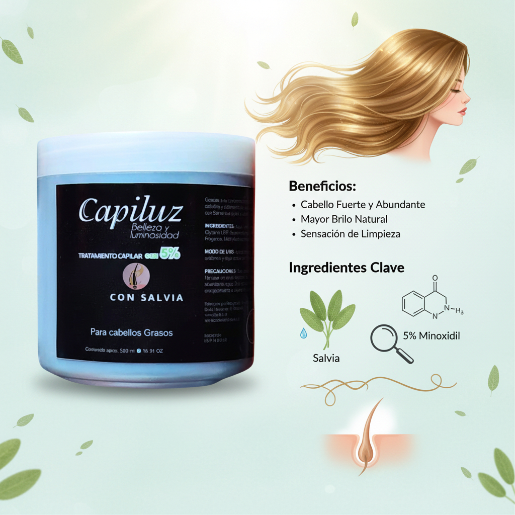 Tratamiento Capilar 5% & Salvia Sistema de Densidad y Control (500g) 4