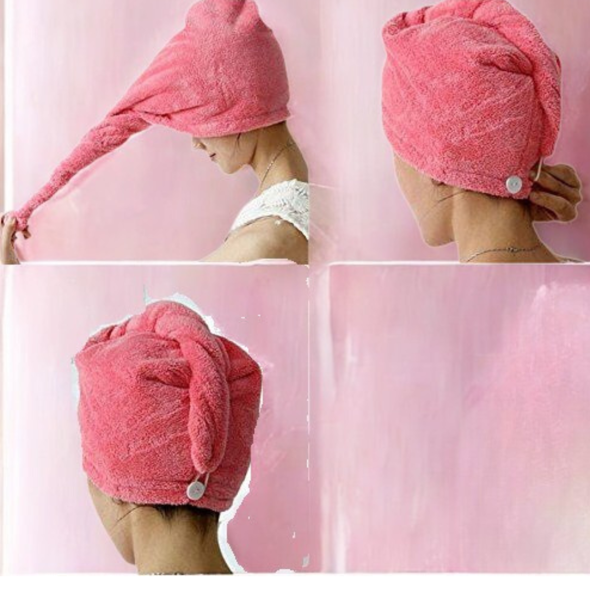 toalla turbante de microfibra para el cabello conejo 6