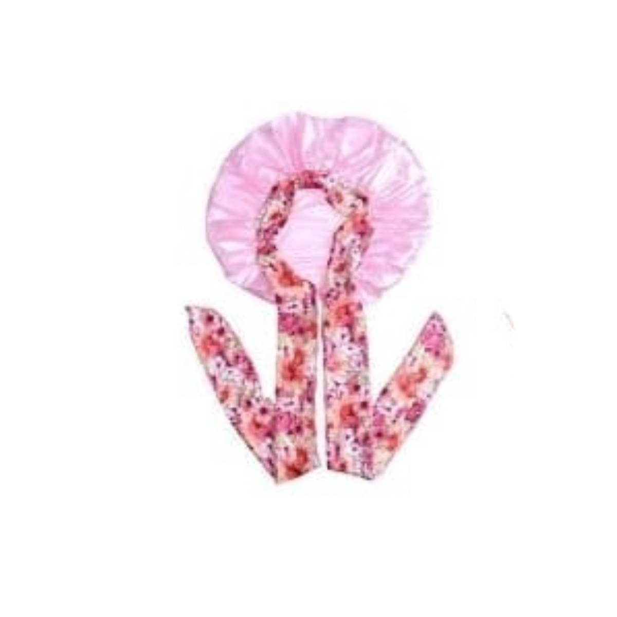 Gorro de Satin con pretina  ancha mas lazo estampado tamaño grande 4