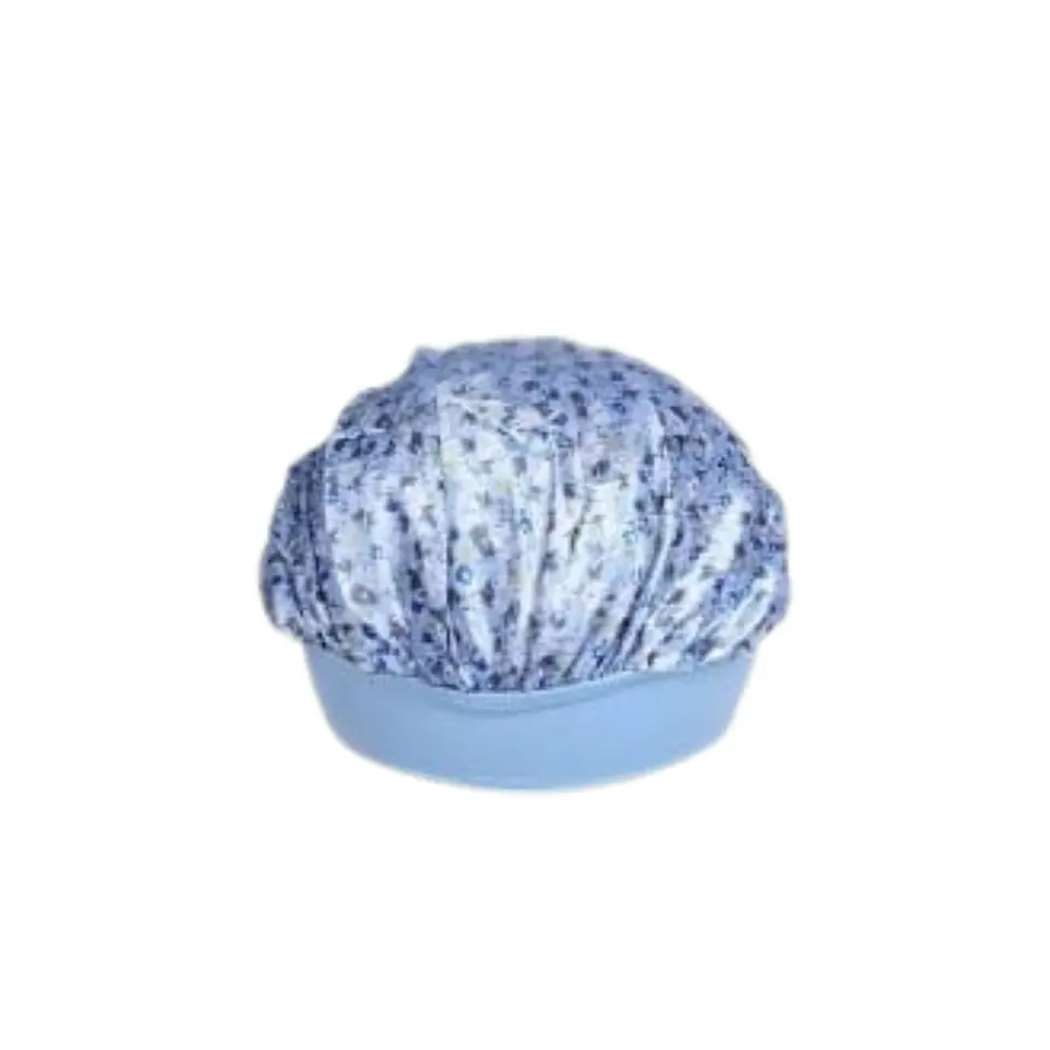 Gorro de Satin Floreado Con Pretina Ancha 4