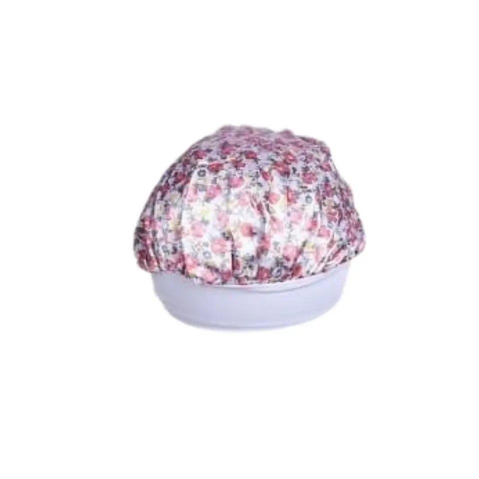 Gorro de Satin Floreado Con Pretina Ancha 5