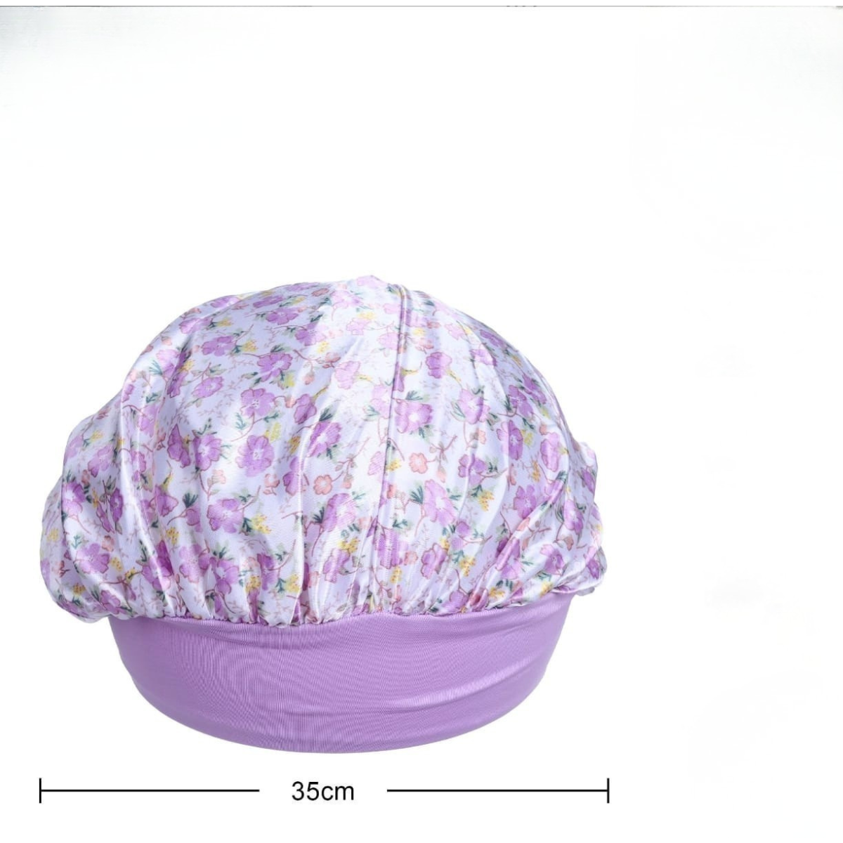 Gorro de Satin Floreado Con Pretina Ancha 7