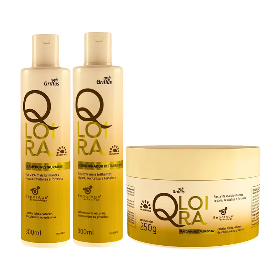 Kit Restauración QLoira Shampoo + Acondicionador + Máscara 1
