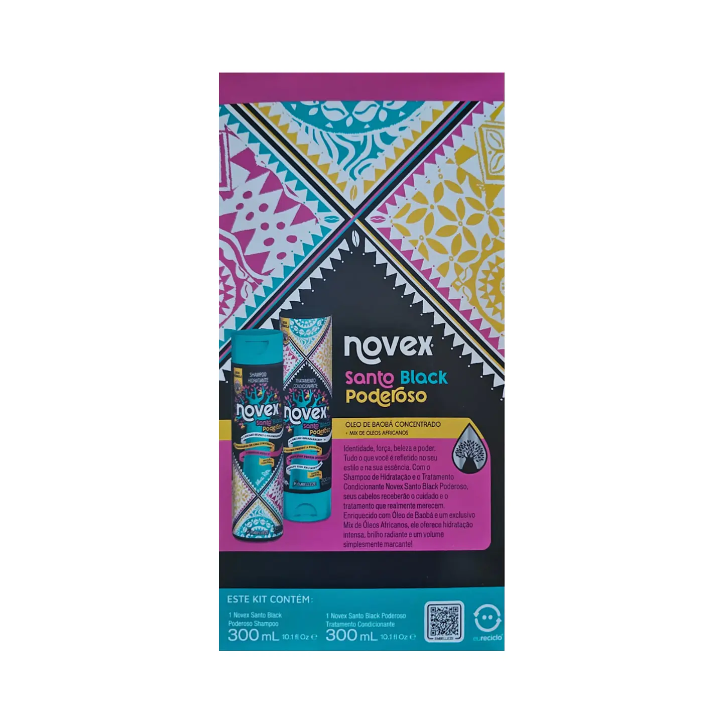 Pack Shampoo y Acondicionador Santo Black 300ml 3