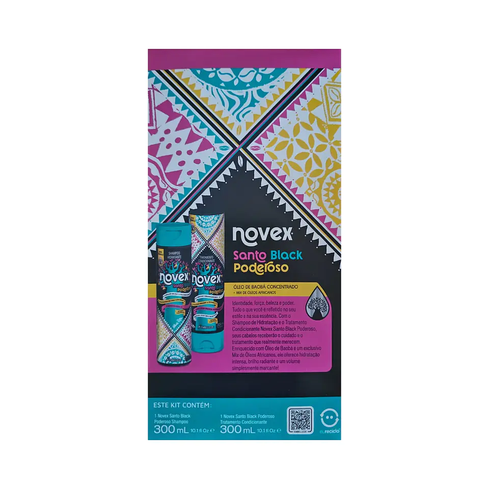 Pack Shampoo y Acondicionador Santo Black 300ml 3