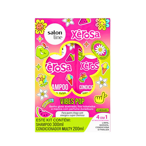 Kit Shampoo 300ml + Condicionador 200ml Xêrosa Vibes Pop
