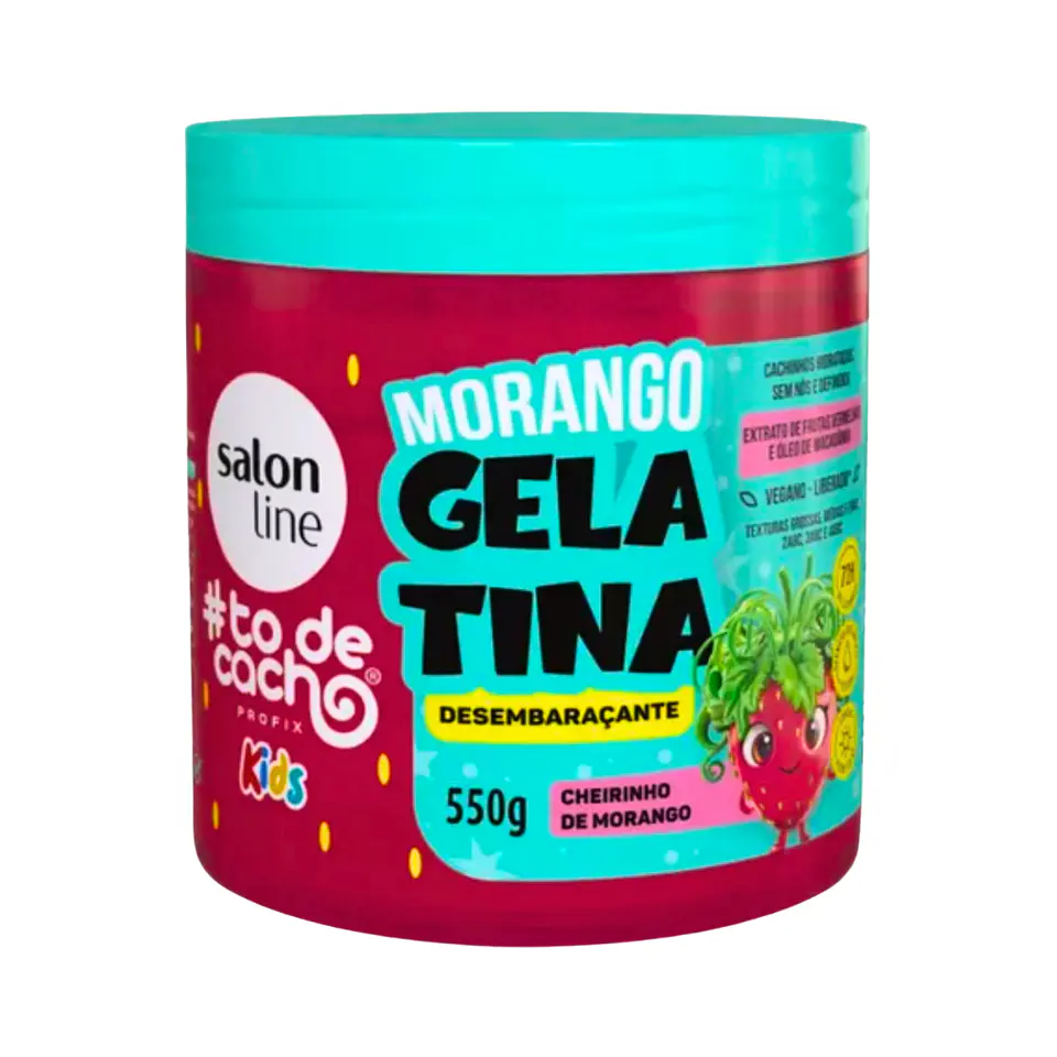 Gelatina Morango Desenredante to de Cacho 550grs 1