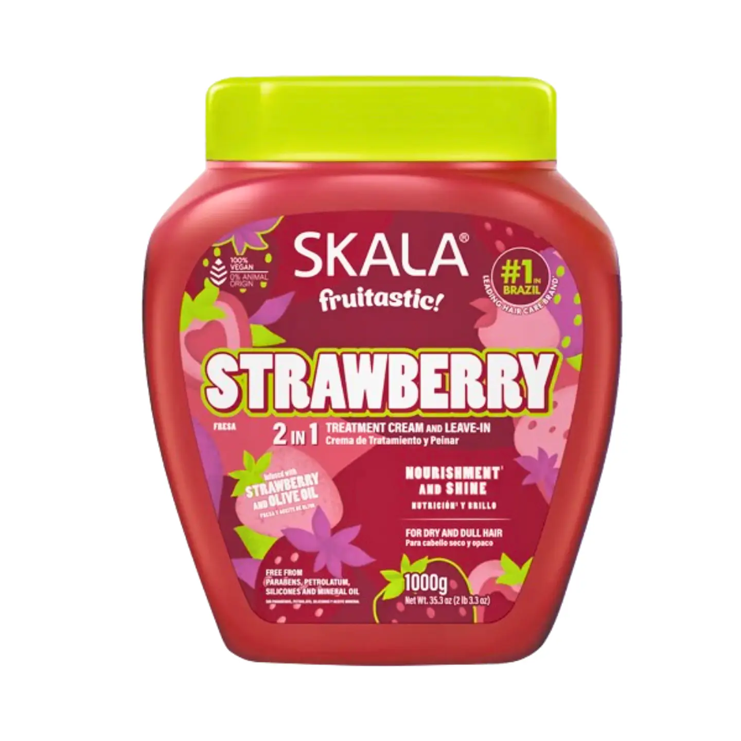 Máscara y crema de peinar skala 2 en 1 Fresa (strawberry) 1kg 1