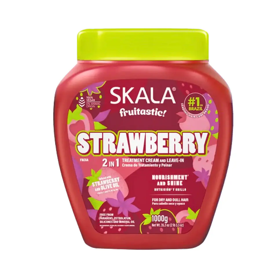 Máscara y crema de peinar skala 2 en 1 Fresa (strawberry) 1kg 1