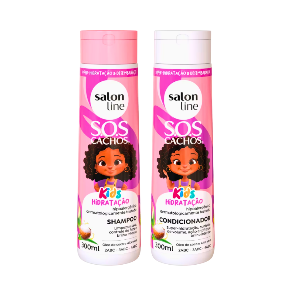 Kit de Shampo y acondicionador hidratante SOS Curls Kids 1