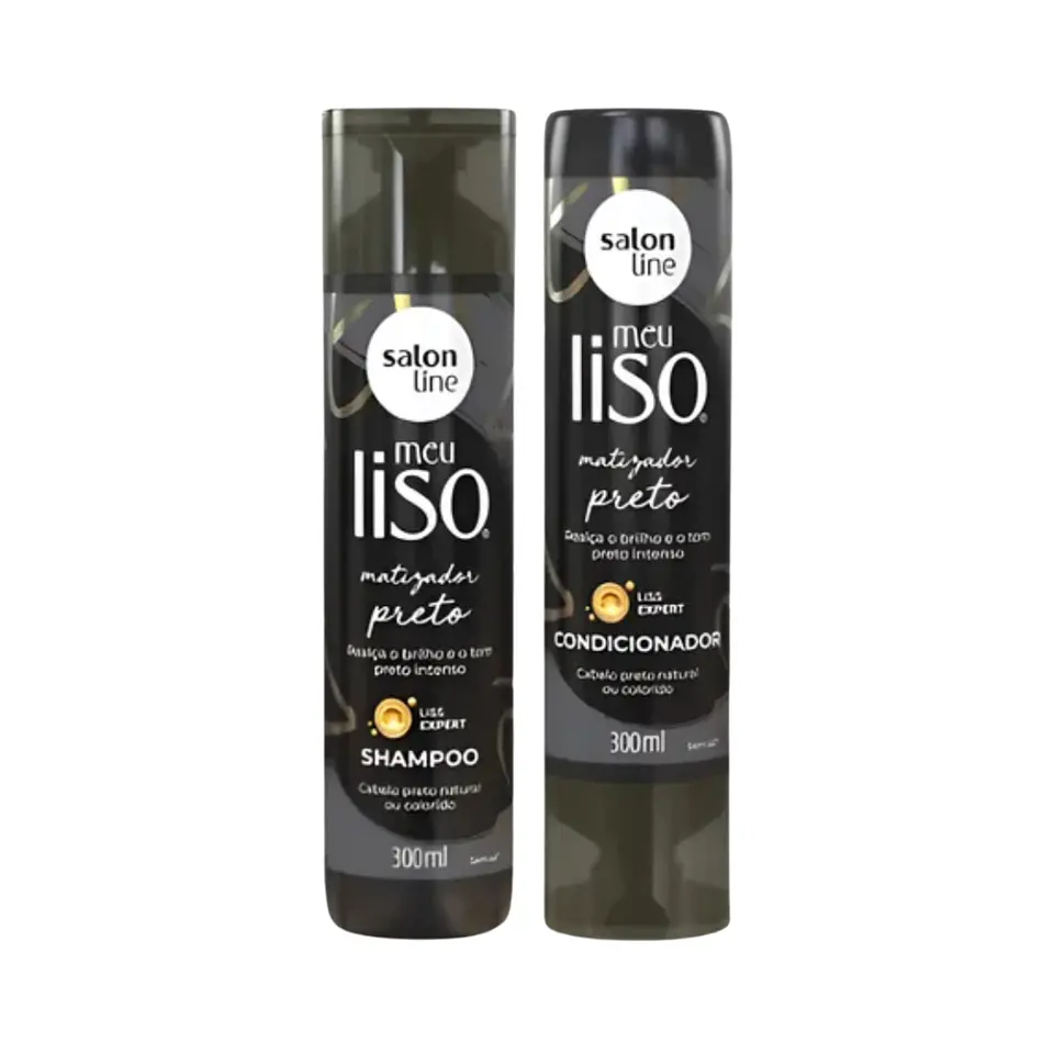 Pack Shampoo y Acondicionador Matizador Preto Meu Liso 1