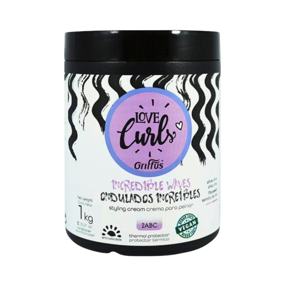 Crema para peinar con termo protector y filtro solar Love Curls 1k 1