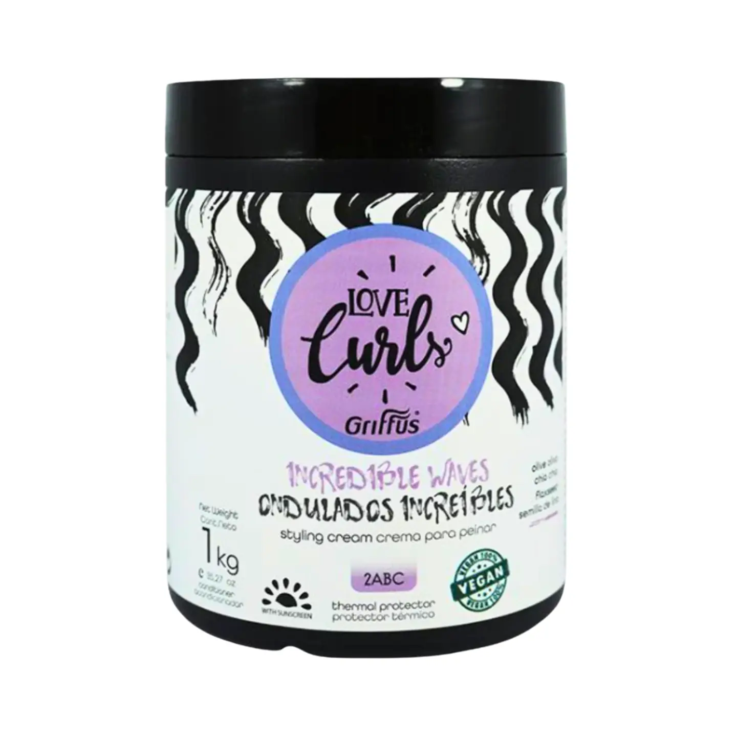 Crema para peinar con termo protector y filtro solar Love Curls 1k 1