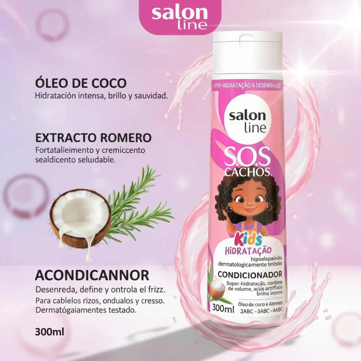 Acondicionador sos cachos kids hidratación profunda 300ml 2