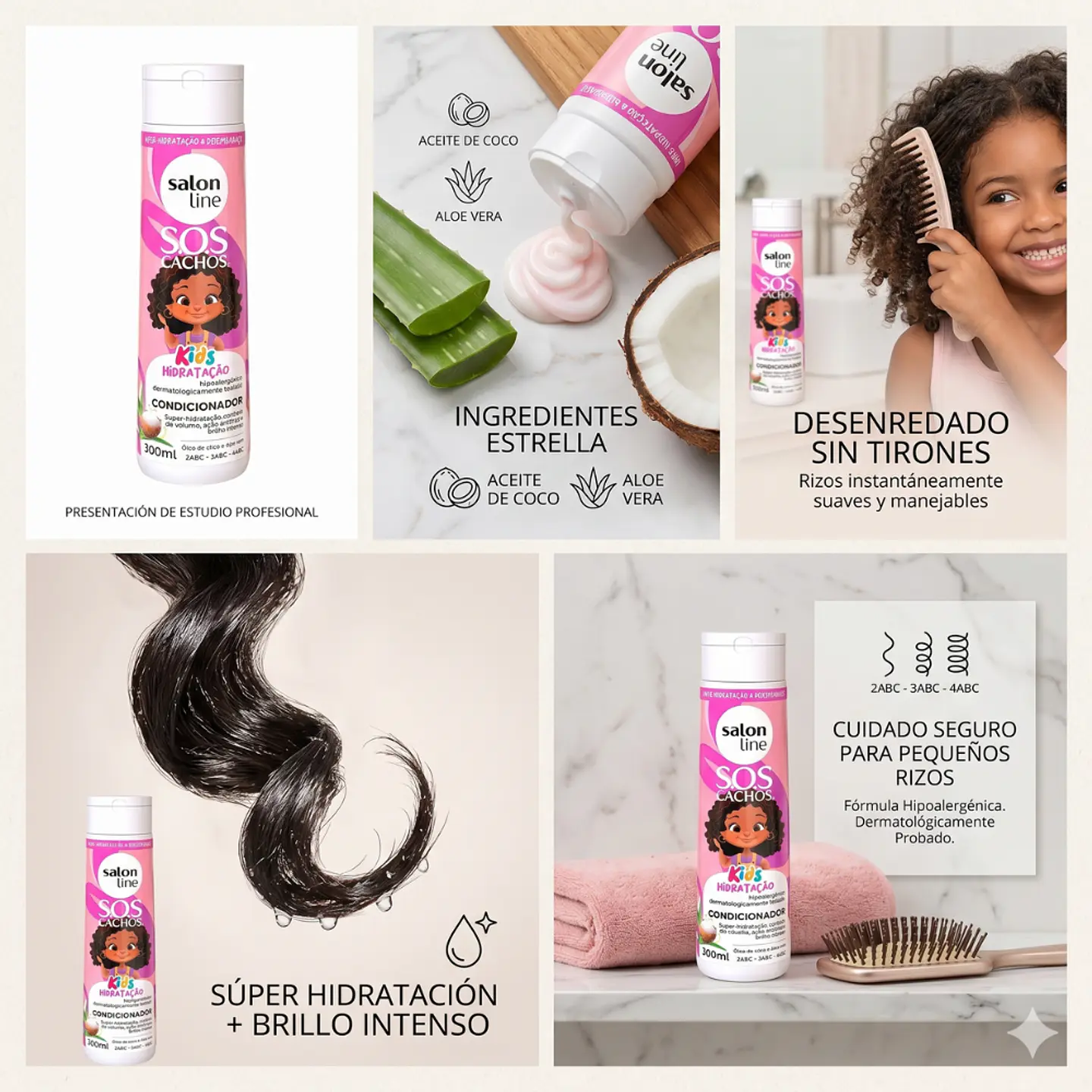 Acondicionador sos cachos kids hidratación profunda 300ml 5