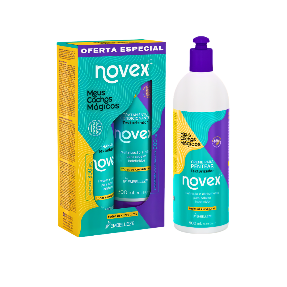 Kit Shampoo Acondicionador y Crema de Peinar Meus Cachos Magicos 1