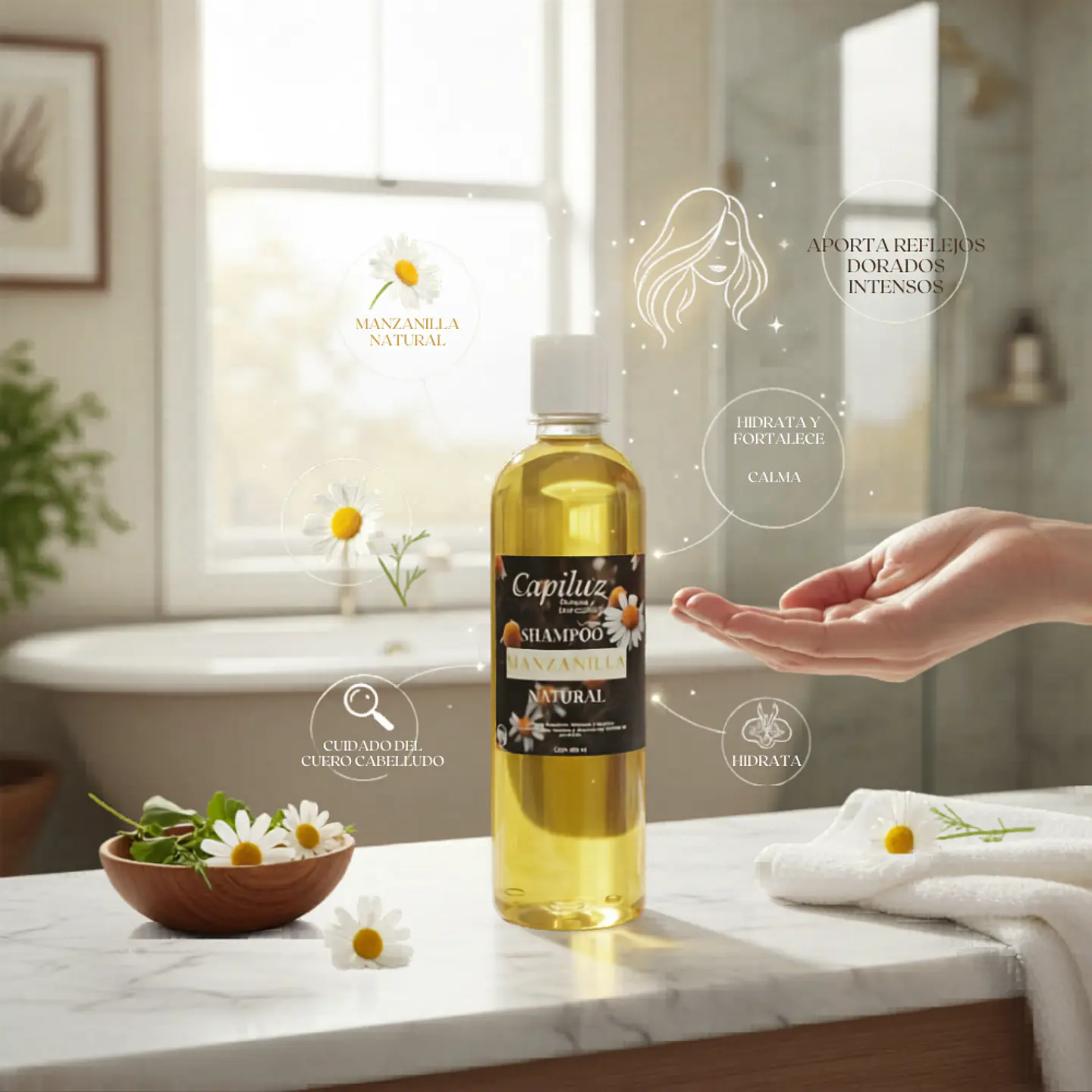 Tripack Shampoo + Acondicionador yTonico de Manzanilla. 6