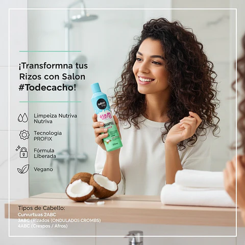 Shampoo Coco To De Cacho: Nutrición y Limpieza Radiante 300 Ml