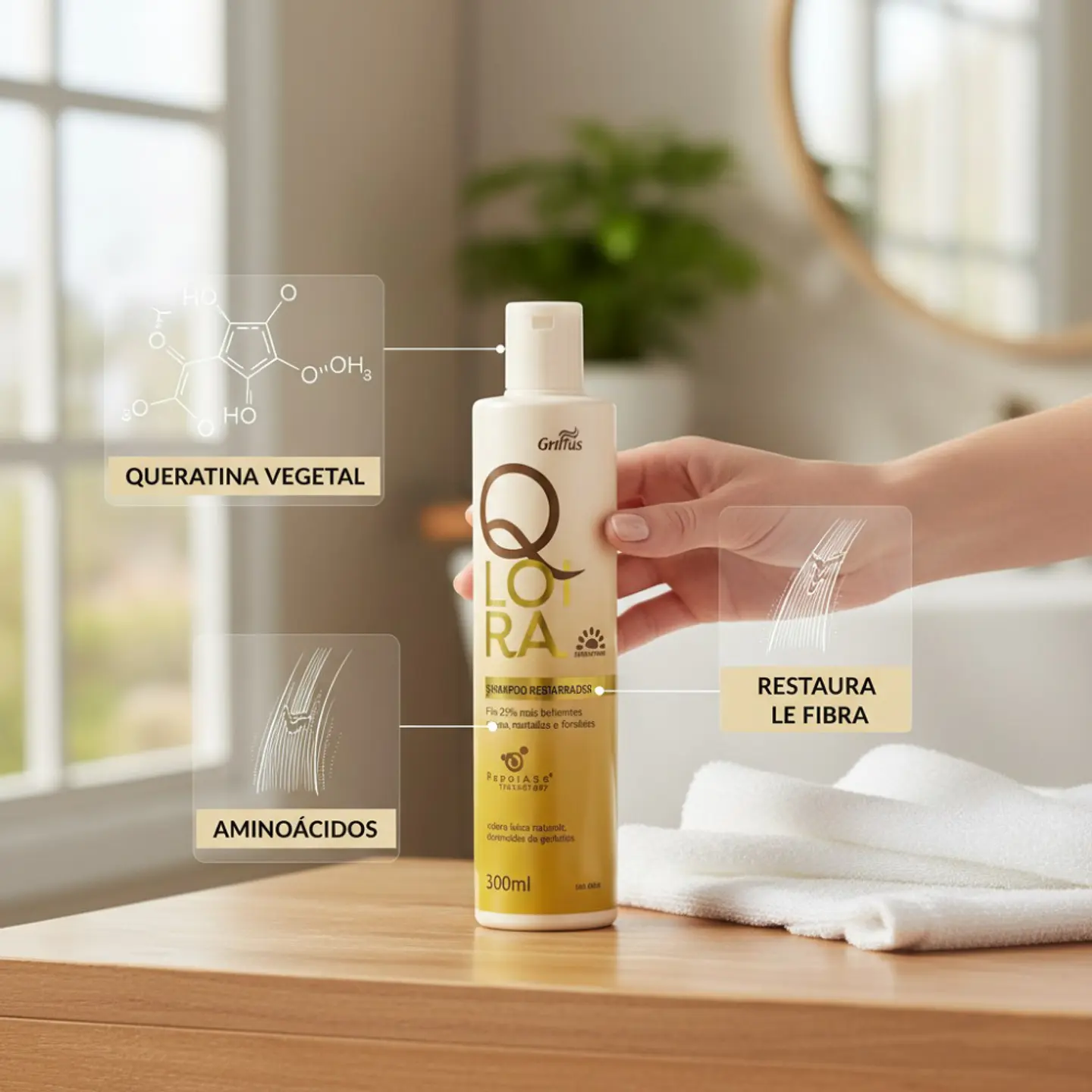 shampoo QLoira Restauracion Total Brillo y Proteccion Capilar 5