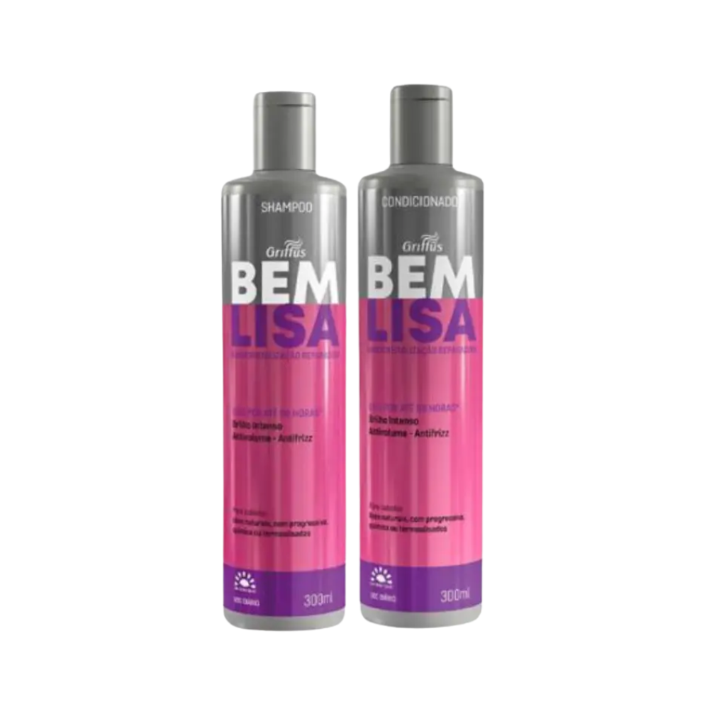 Dúo Mantenimiento Diario Shampoo y Acondicionador Griffus Bem Lisa 1