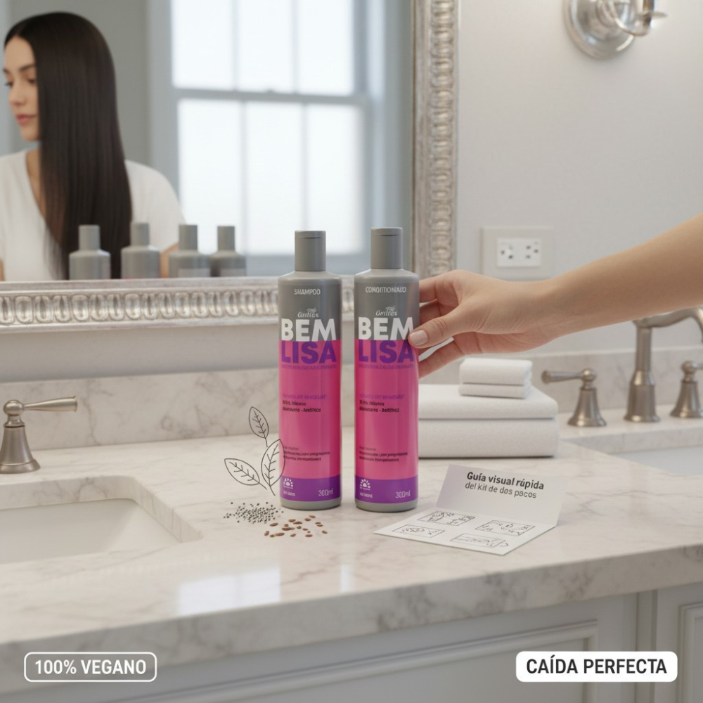 Dúo Mantenimiento Diario Shampoo y Acondicionador Griffus Bem Lisa 6