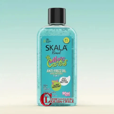 Aceite capilar 5 en 1 antifrizz Skala Mais Cachos, 72 horas, con protector térmico.