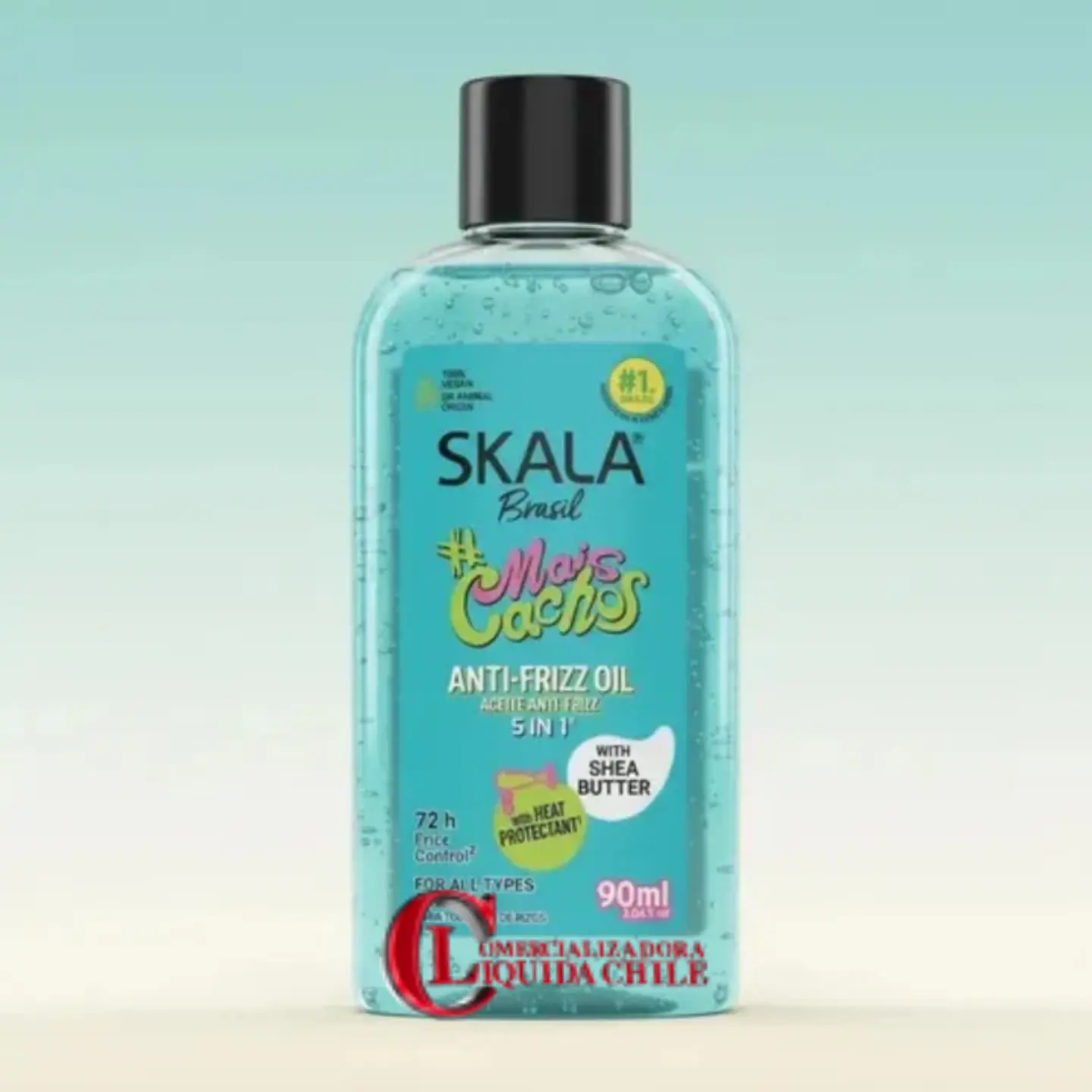 Aceite capilar 5 en 1 antifrizz Skala Mais Cachos, 72 horas, con protector térmico. 2