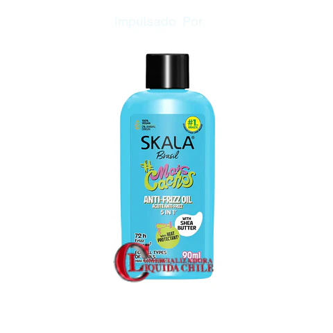 Aceite capilar 5 en 1 antifrizz Skala Mais Cachos, 72 horas, con protector térmico.