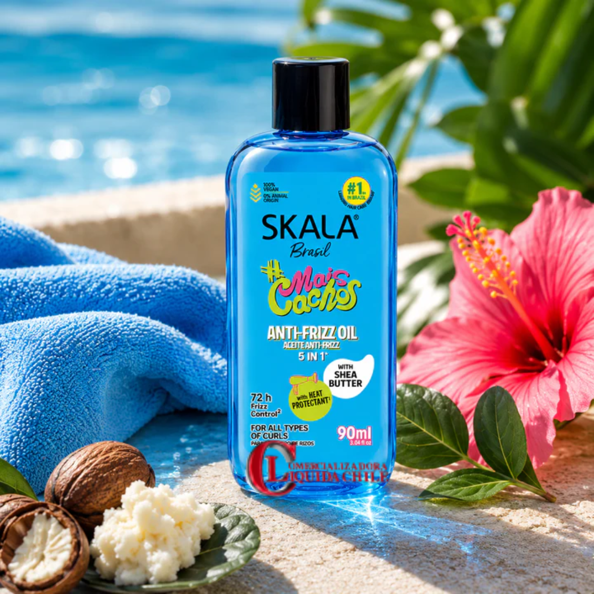 Aceite capilar 5 en 1 antifrizz Skala Mais Cachos, 72 horas, con protector térmico. 6