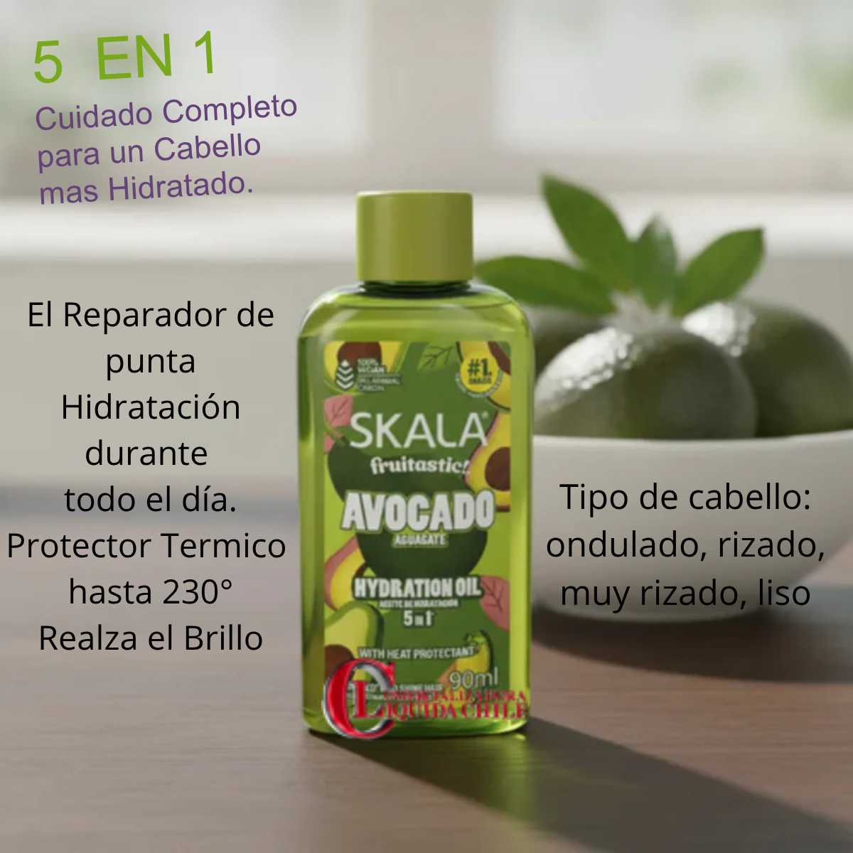 Aceite capilar hidratante 5 en 1 con aguacate Skala  5