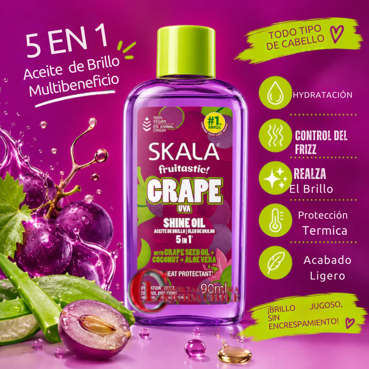 Aceite capilar Skala Uva Brillo Intenso. 3
