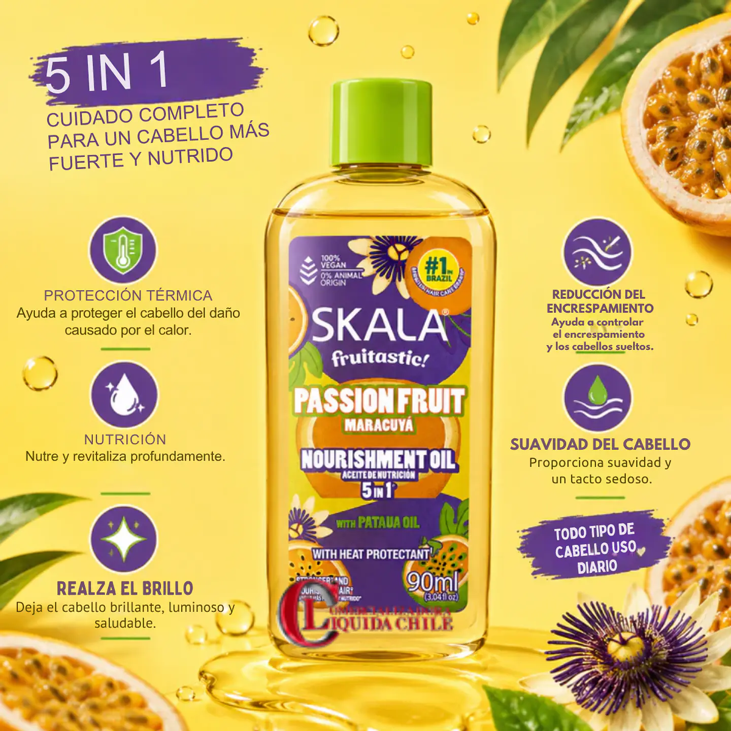 Aceite capilar nutritivo 5 en 1 de Skala con maracuyá 3