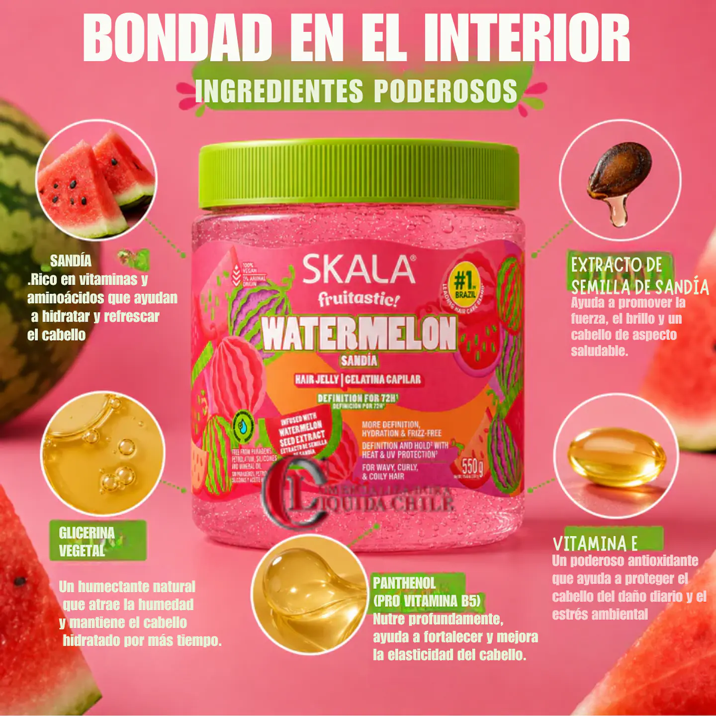 Gel fijador para el cabello Skala sabor sandía, definición 72 horas 6