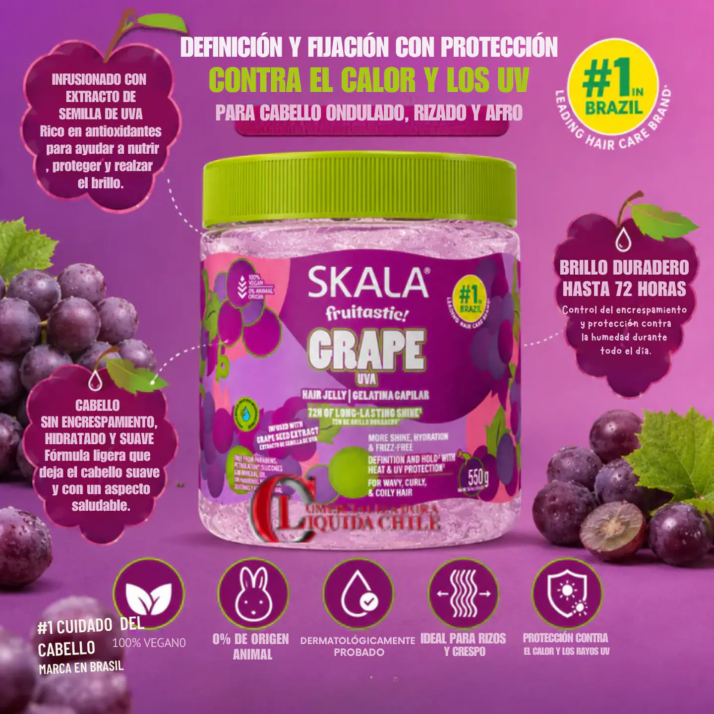 Gelatina capilar Skala  uva, brillo durante 72 horas 5