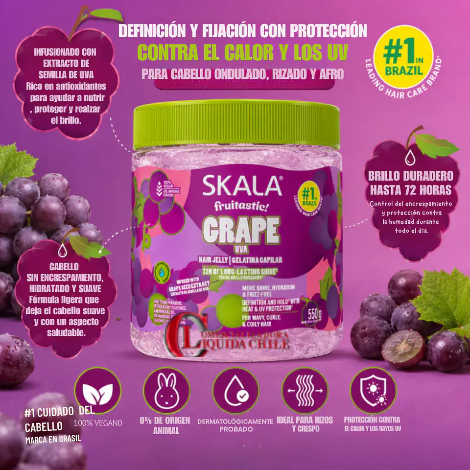 Gelatina capilar Skala  uva, brillo durante 72 horas 5