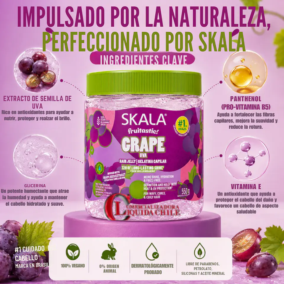 Gelatina capilar Skala  uva, brillo durante 72 horas 6