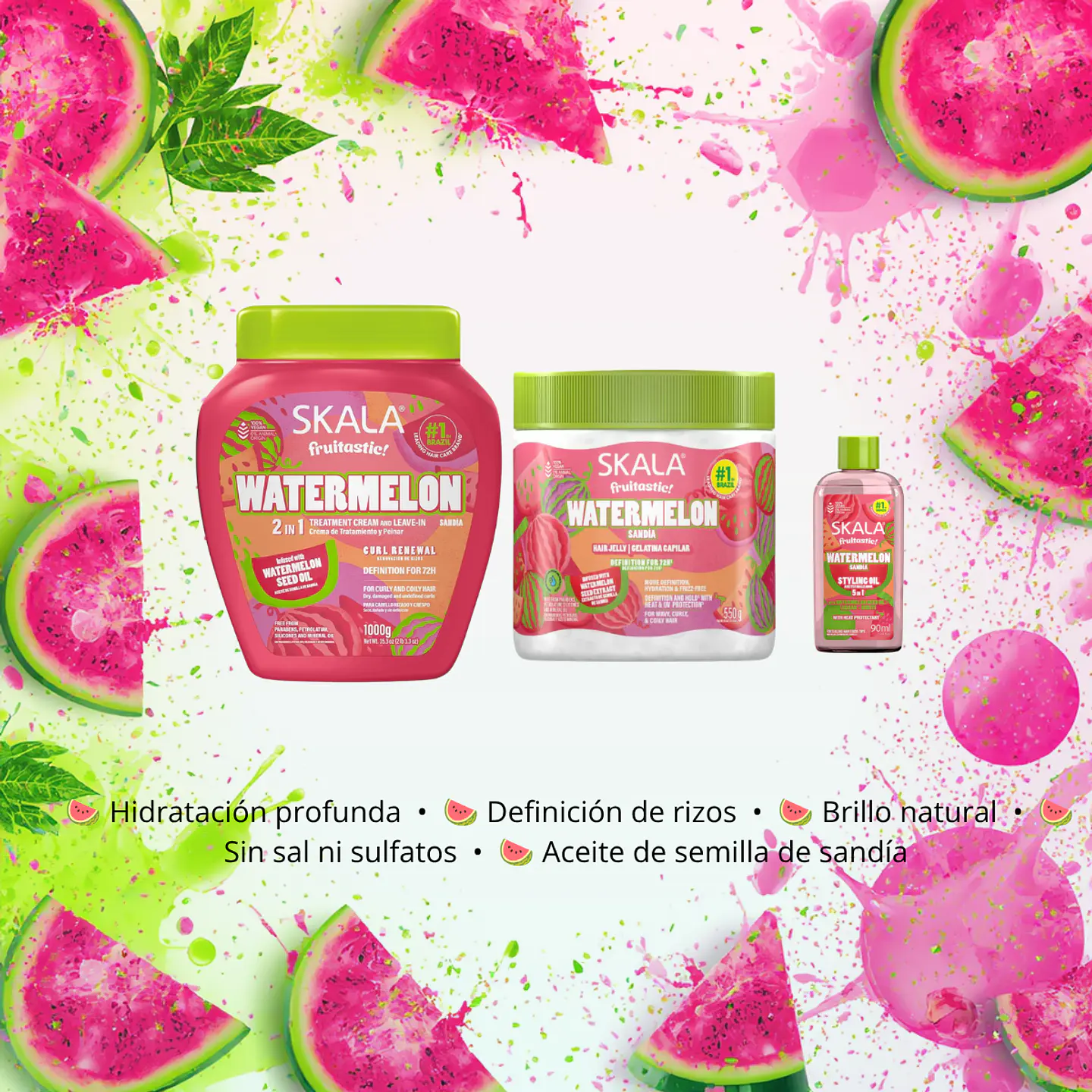 Pack Crema de Peinar, Gel y Aceite Capilar Nutricion Sandia skala 2