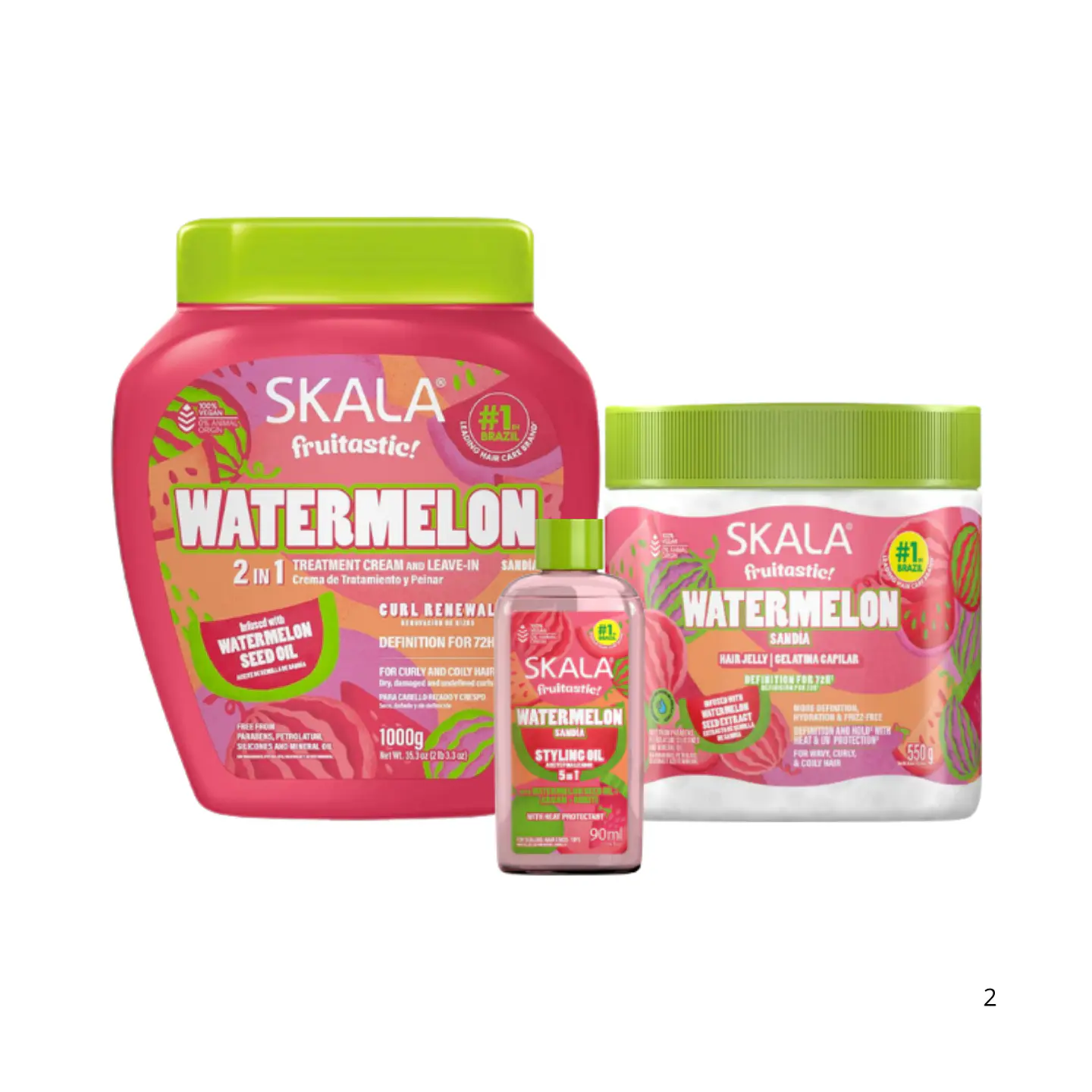 Pack Crema de Peinar, Gel y Aceite Capilar Nutricion Sandia skala 1