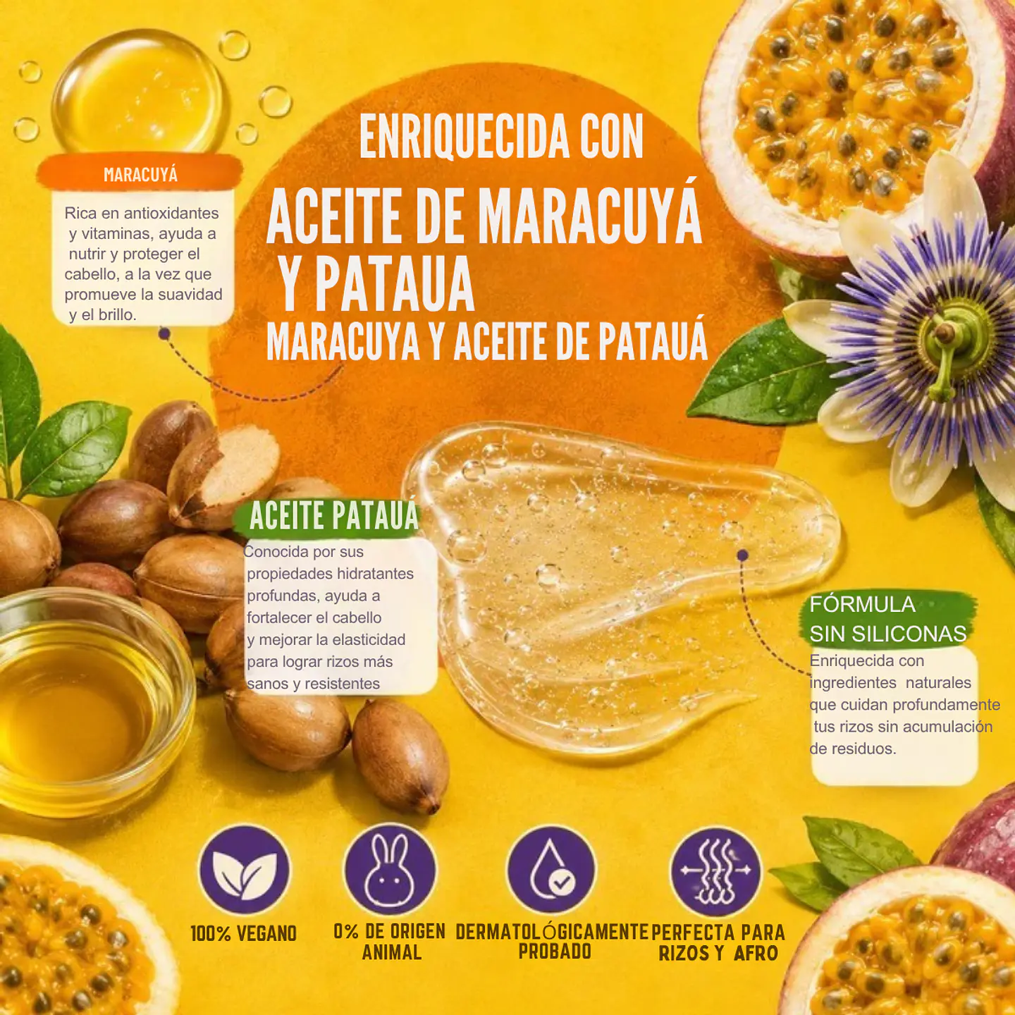 Pack Crema de Peinar, Gel y Aceite Capilar Maracuja Nutricion skala 3