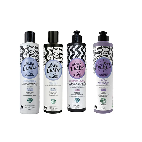 Pack Shampoo, Acondicionador,Crema de Peinar y Gelatina Activadora Ondas increibles