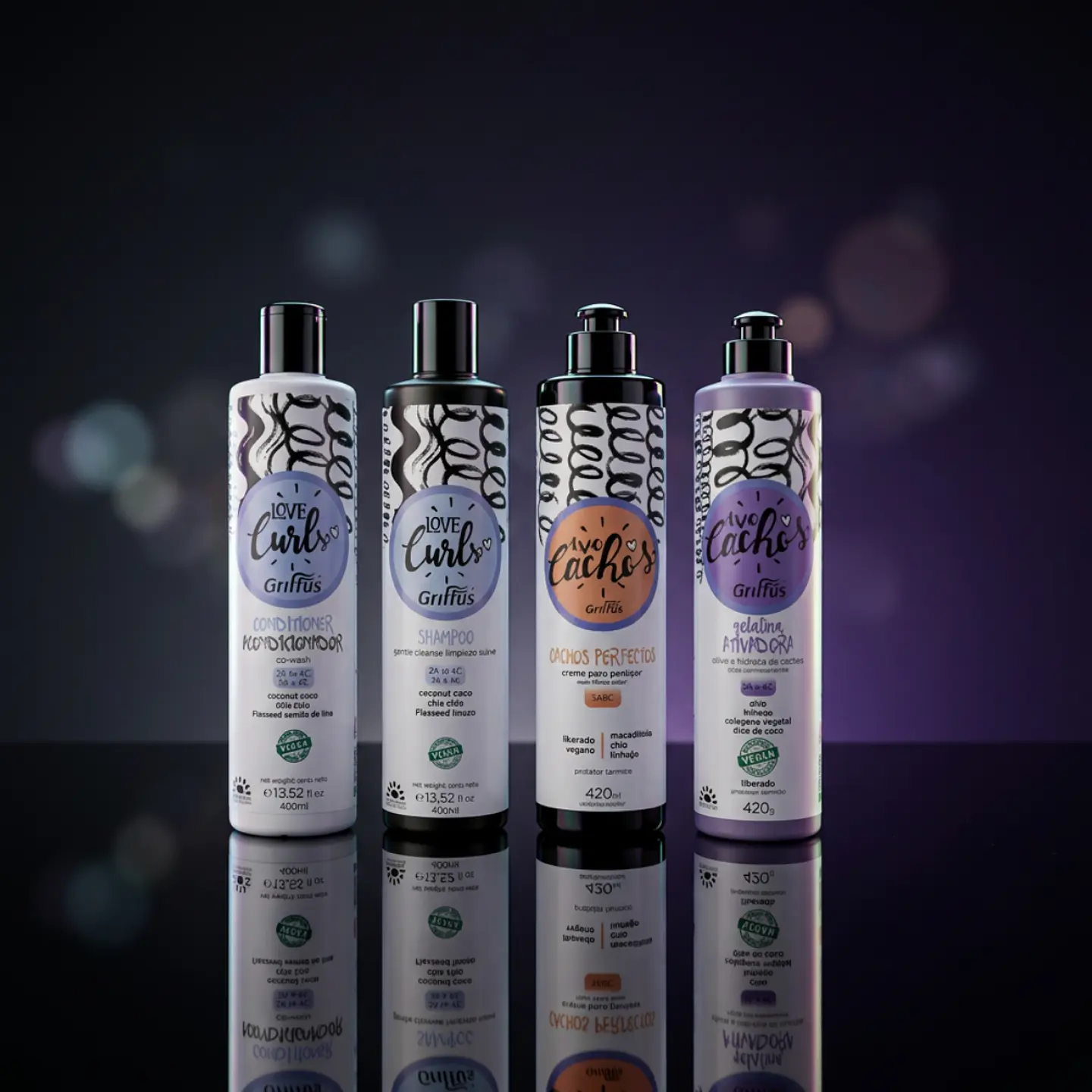 Pack Shampoo, Acondicionador,Crema de Peinar y Gelatina Activadora Rizos Perfectos 2