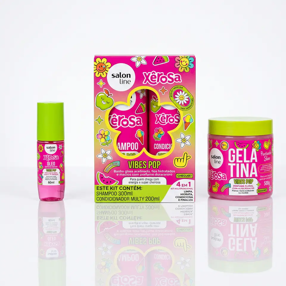 Pack Shampoo/Acondicionador, Gelatina y oleo Xêrosa Vipes pop 1