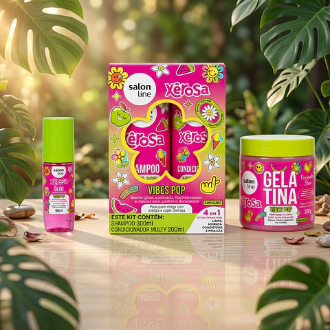 Pack Shampoo/Acondicionador, Gelatina y oleo Xêrosa Vipes pop