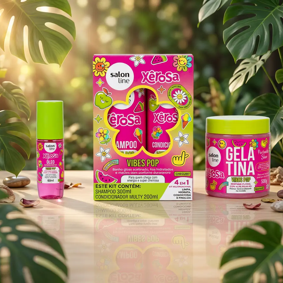 Pack Shampoo/Acondicionador, Gelatina y oleo Xêrosa Vipes pop 2