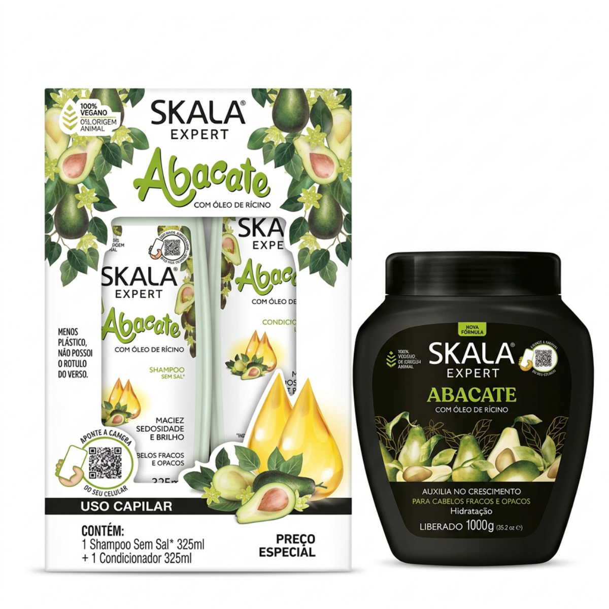 Pack Shampoo + Acondicionador y Mascarilla Capilar Abacate