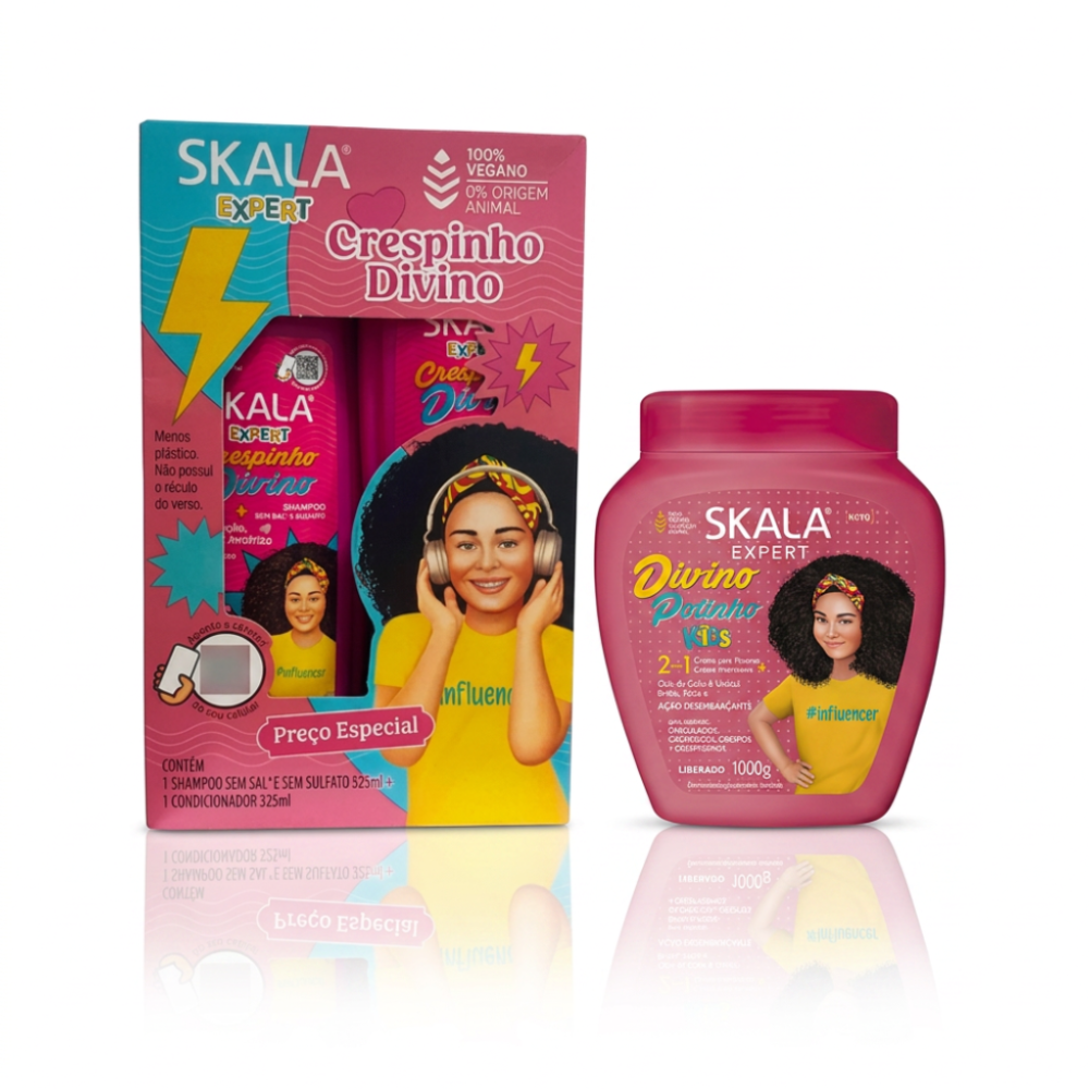 Kit Shampoo y Acondicionador + Crema de Peinar Crespinho Divino