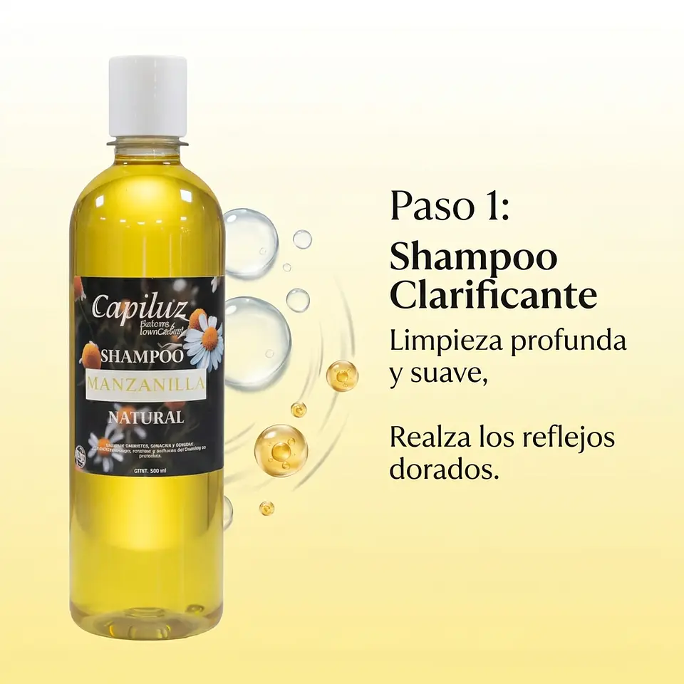 Kit Capiluz Manzanilla Shampoo Acondicionador Y Tónico 4